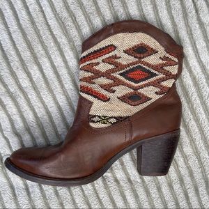 Wanted Tejas Brown Western Ankle Boot Size 8